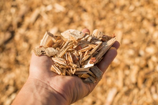 Wood Chips Spreading in Bloomington